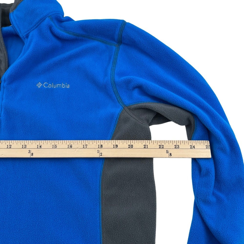 Columbia Mens Blue & Gray 1/4 Zip Fleece Pullover Size M 100% Polyester Warm & L - Picture 3 of 7
